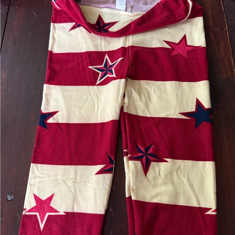 Red and Cream Star Stripe Lounge Pants